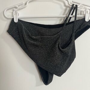 Black and Silver One-Shoulder Swimsuit